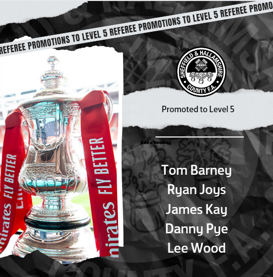 SHCFAReferee's tweet photo. REFEREE PROMOTIONS |

Congratulations to the following Sheffield FA Match Officials who have recently been promoted! https://t.co/5xqCqhnM3R