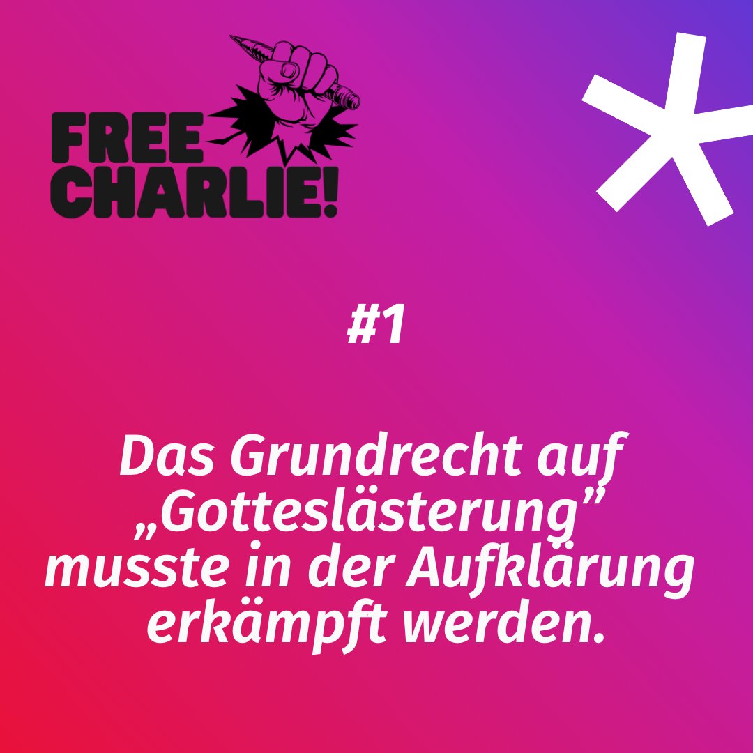 Wir haben „zehn Argumente für die ersatzlose Streichung des § 166 StGB” an den Bundestag geschickt. #freecharlie 💪 @gbs_org @ifw_recht @SHSPD_Berlin. Ab heute posten wir jeden Tag eins – bitte: ➡️ teilen ➡️begründet widersprechen ➡️unterschreiben:  epetitionen.bundestag.de/content/petiti…