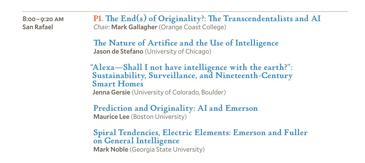 Excited for this panel on the Transcendentalists and AI at the upcoming C19 conference. The program looks amazing-- c19theend.com/program -- thank you @C19Americanists!