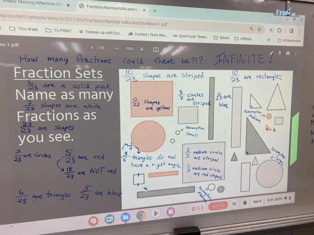 Shannon Jorgensen (@jorgensenkhps) on Twitter photo How many fractions can you see? Our answers started slow (and sleepy) and ended up as āINFINITE!ā with Ss bursting excitedly with unique ideas and discussions (ex. 0/7 circles are blue!) <a href="/KanataHighlands/">KanataHighlands</a> How many fractions can you see? Our answers started slow (and sleepy) and ended up as āINFINITE!ā with Ss bursting excitedly with unique ideas and discussions (ex. 0/7 circles are blue!) <a href="/KanataHighlands/">KanataHighlands</a>