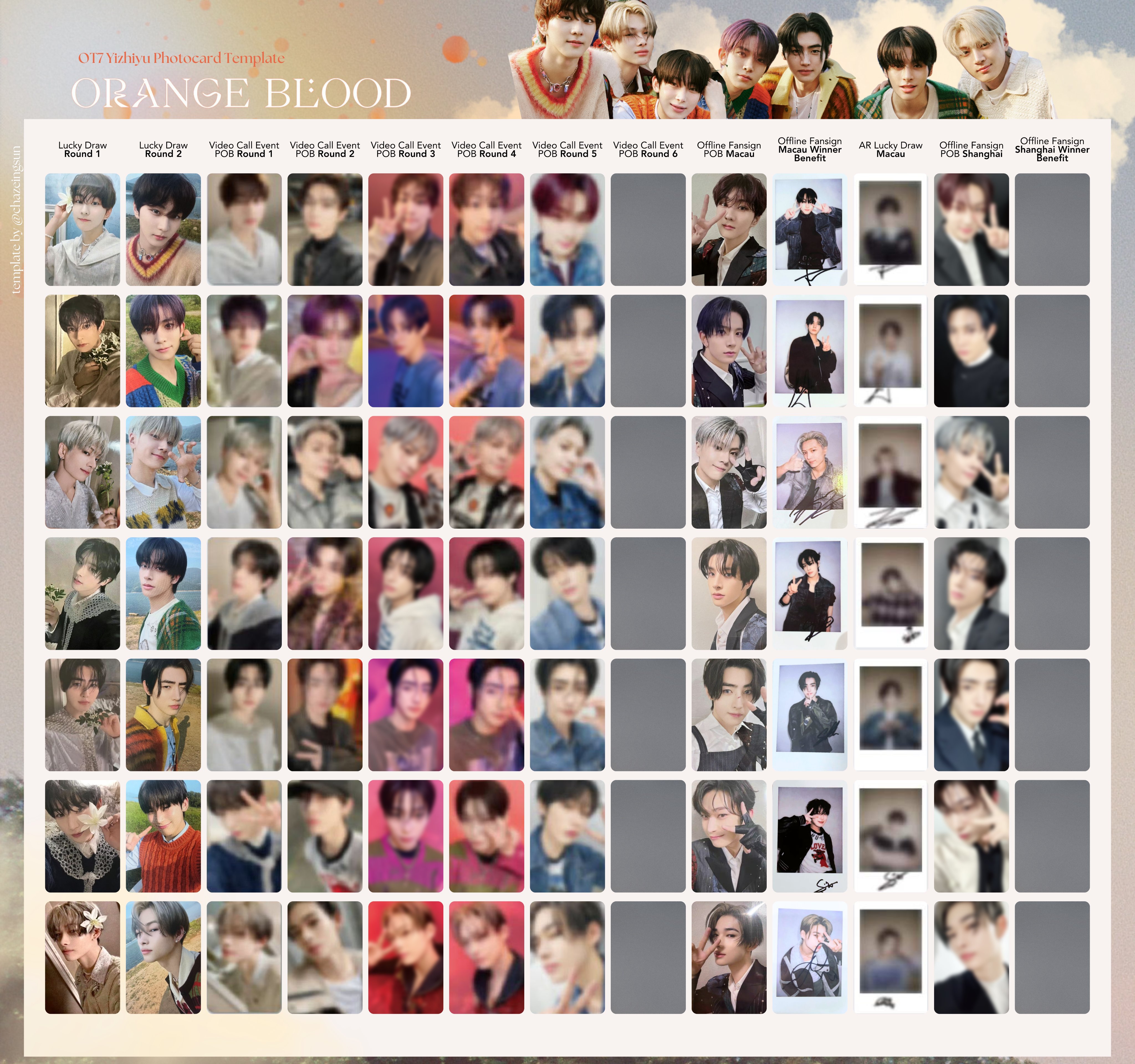 Jake enhypen orange blood pc pob Yizhiyu YZY china fansign