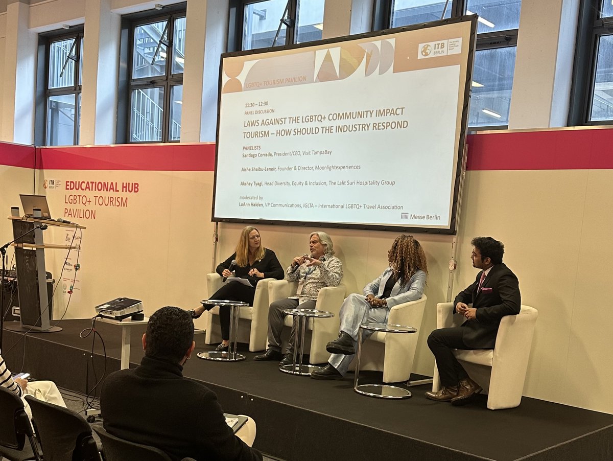 In Berlin this week for #ITBBerlin, the world's largest travel and tourism trade show. Today, I sat on a panel in partnership with @IGLTA discussing LGBTQ+ tourism, where I was proud to tell Tampa Bay's story on diversity and inclusivity to international leaders. All are welcome!