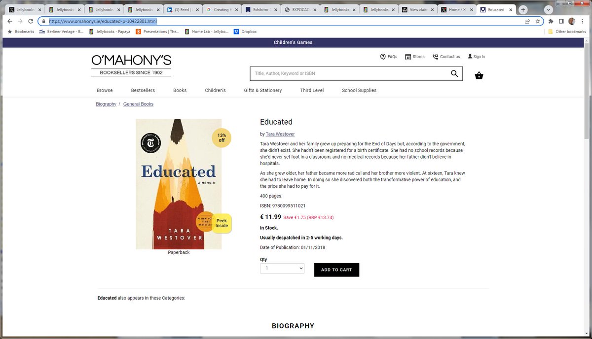 Cloud-hosted 'peek inside' book samples are a great way of engaging readers online and turning browser into buyers. Met us @BAbooksellers member update and follow-on party #lbf24 to find out more aboutt this free service for booksellers Below is an example from @OMahonysBooks