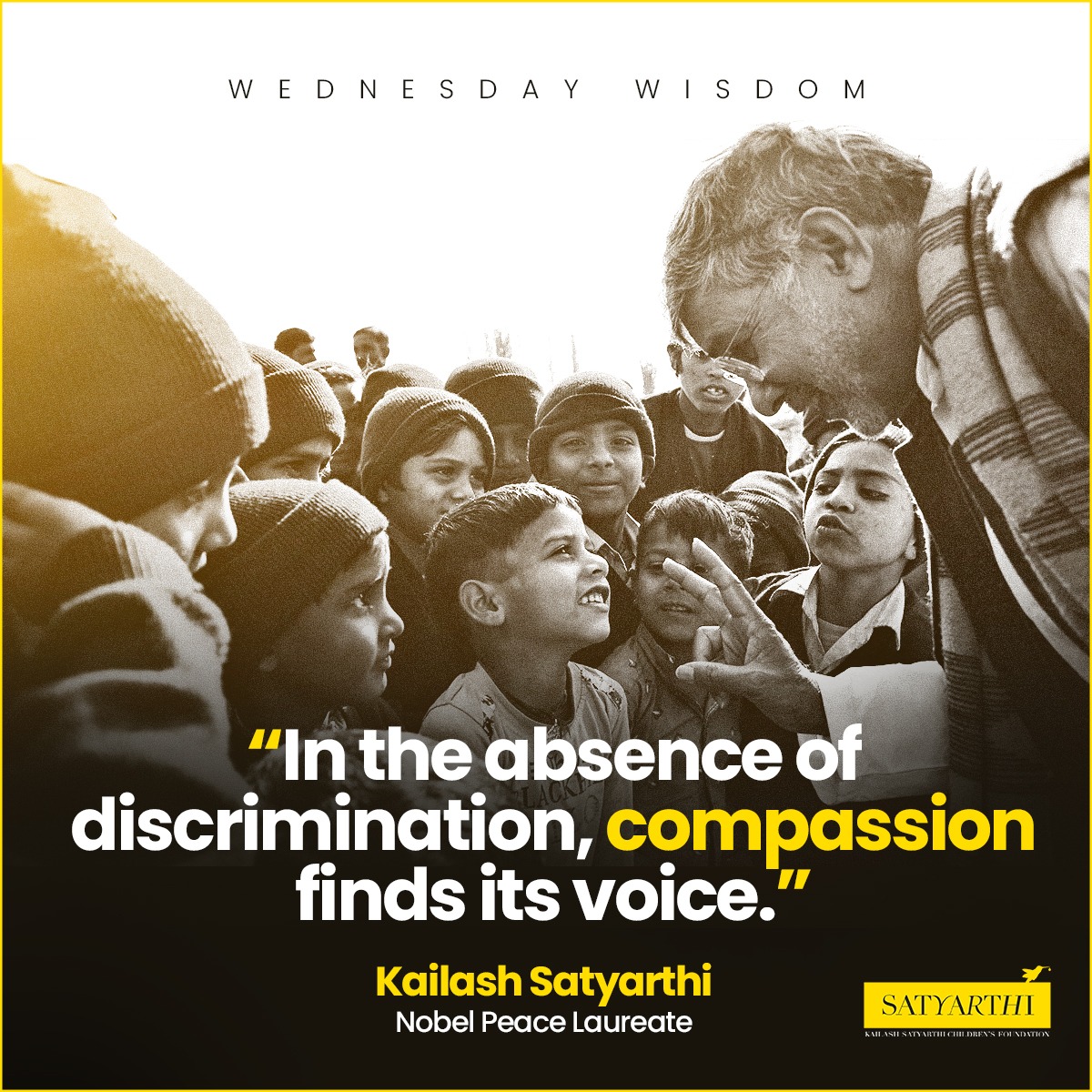 💯✅
#kailashsatyarthi #compassion #Wednesdaywisdom  #NoDiscrimination