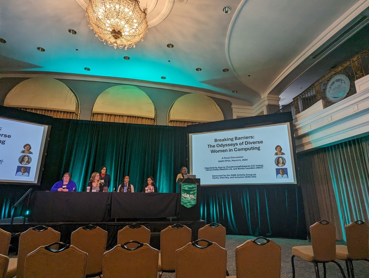 Breaking Barriers: The Odysseys of Diverse Women in Computing at #SIAMPP24
Sponsored by the #SIAM Activity Group on Equity, Diversity & Inclusion 
#WomenInSTEM #DEI
bit.ly/3TlZEFY