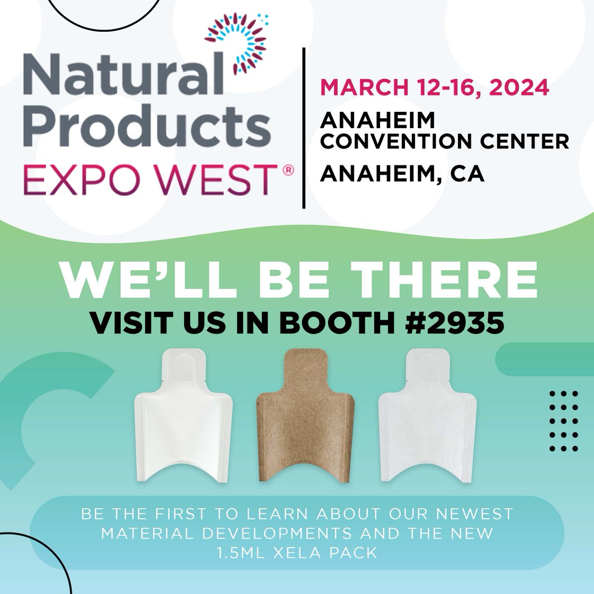XelaPack's tweet photo. We are looking forward to the greatest show in natural products. Come see us next week at Expo West 2024 in Booth 2935 to learn about the environmentally conscious Xela Pack and our newest developments. #expowest #expowest2024 #xelapack #susutainablepackaging #samplepackaging https://t.co/6WJYEB4I56