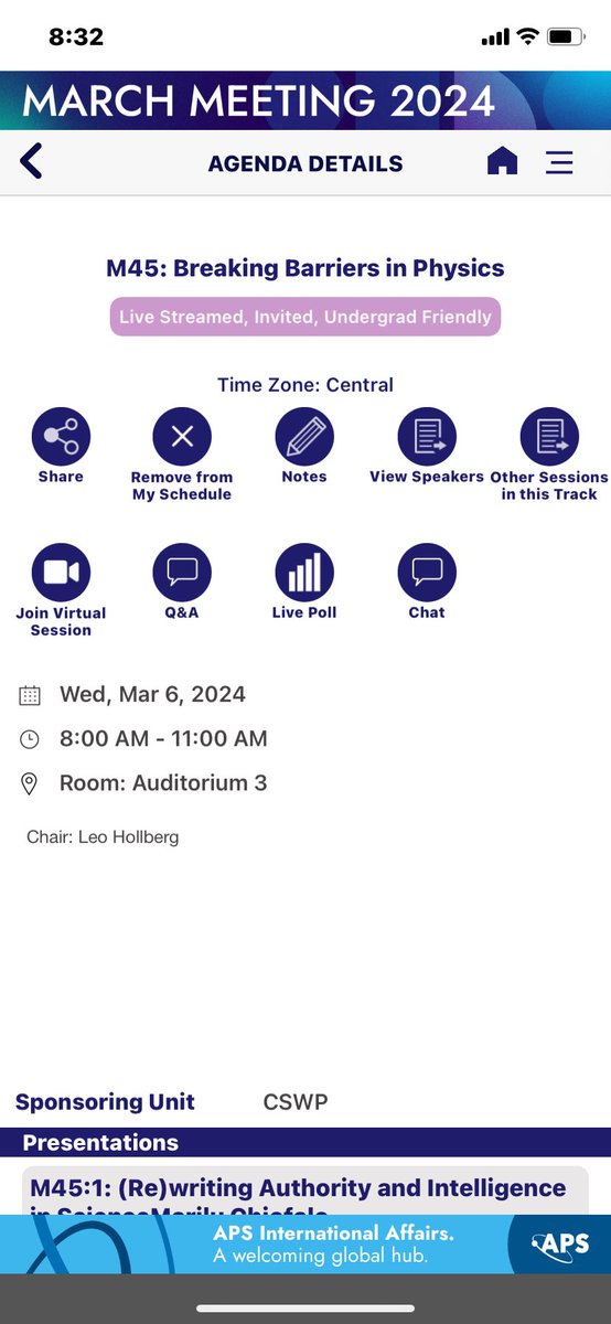 Amazing #APSMarchMeeting session breaking barriers organized by CSWP committee especially Leo Hollberg #stanford and @AdlakhaVidushi goes until 11 am! Great pic of Debbie Jin RIP @JILAscience