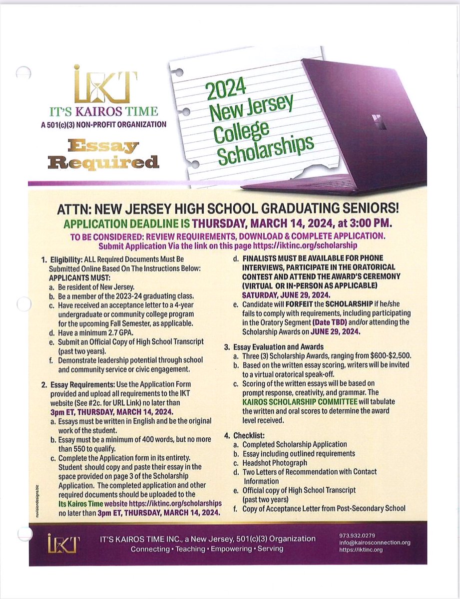 🚨Scholarship Opportunity. Visit iktinc.org/scholarship to apply.
#RHSBelievesInSuccess