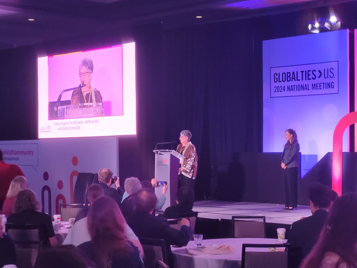 Congrats to Michelle of @globaltiesakron for recieving recognition for her decades of service to the @StateIVLP. Well deserved and your leadership will be missed! #GlobalTies2024