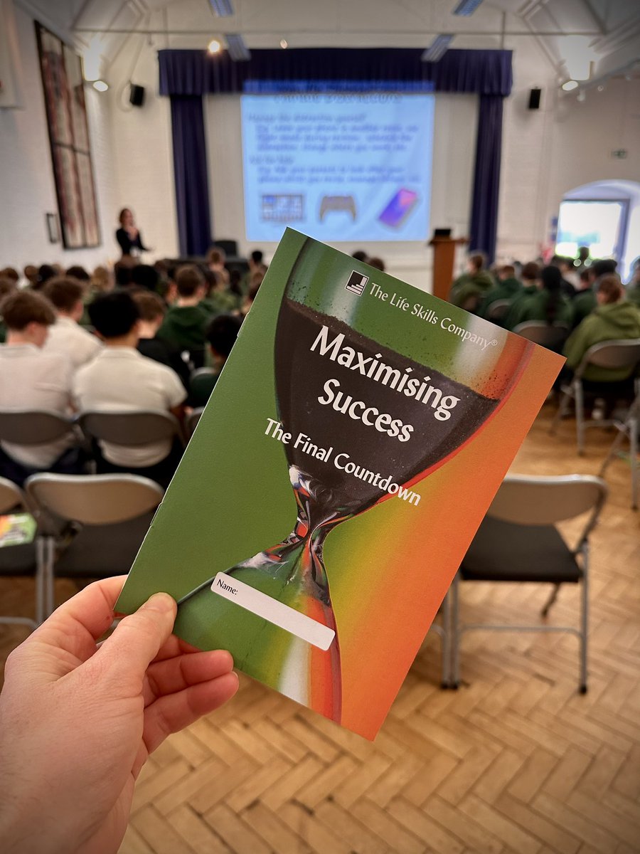 High quality ‘Maximising Success’ talk with Chloe from The Life Skills Company. Genuinely engaging and hitting the right notes. Year 11 thoroughly engaged. #revision #makingadifference