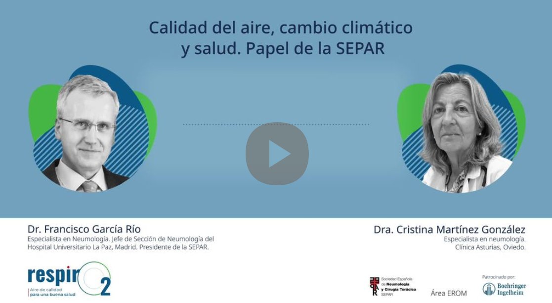 ➡️ No te pierdas el primer episodio de Respiro2: 'Calidad del aire, cambio climático y salud. El papel de la SEPAR' con @FranGarciaRio y Cristina Martínez González. 🔗 Escúchalo en el Spotify de SEPAR: n9.cl/0vfns 🤝 Con colaboración del Área EROM y @BoehringerES