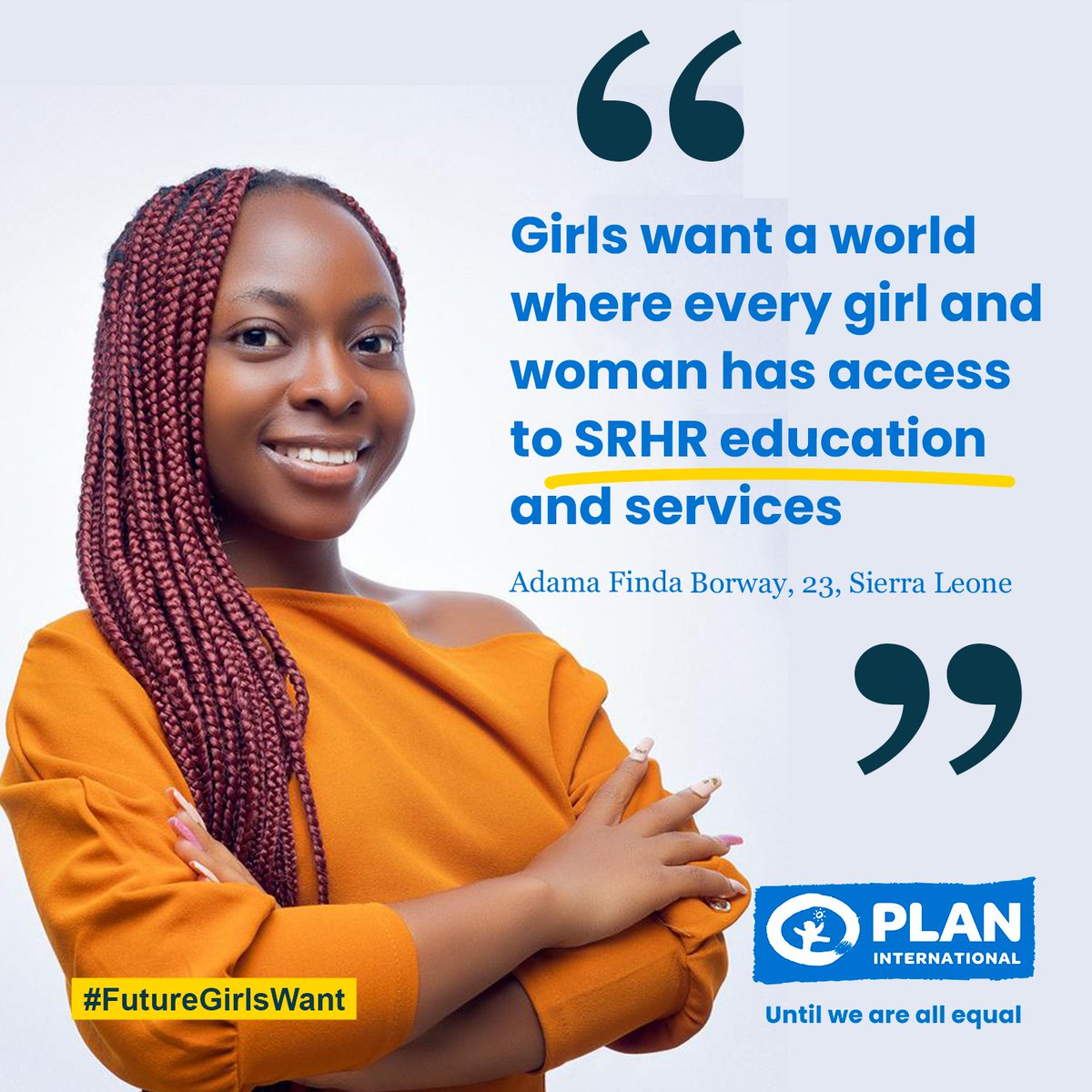 ✨This is the #FutureGirlsWant From Sierra Leone- Adama Finda Borway- Is a 23 years old activist for sexual reproductive health and rights. She envisions a world where every girl and woman has access to SRHR services.🤝✨ #SRHR #WomensMonth