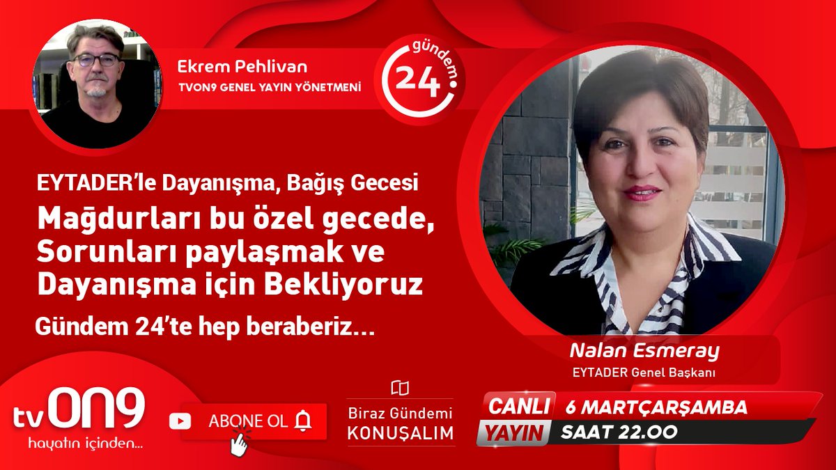 Bu aksam saat 22.00 de @on9habercom kanalında <a href="/EkremPhlvn/">Ekrem Pehlivan 🦁</a> ile canlı yayında olacagiz hepinizi bekliyoruz ❗
#EmekleriYasalaraTakılanlar
#HAKprobleminiÇÖZÜN