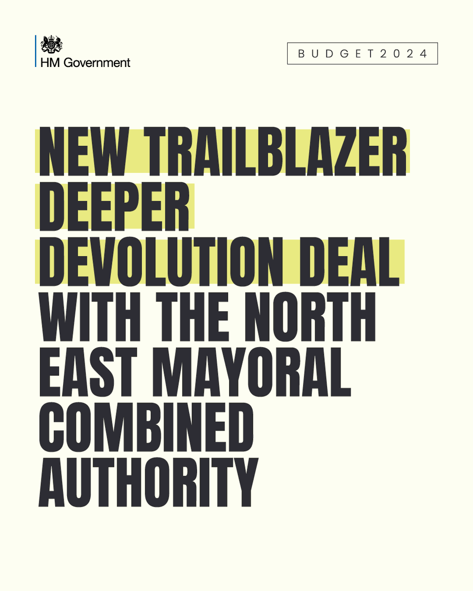 Today is another gigantic leap forward towards the North East of England taking back control. This historic Trailblazer deal will transfer decision-making powers and funding out of Whitehall and into the hands of the new Mayor - to be spent by local people, on their priorities.