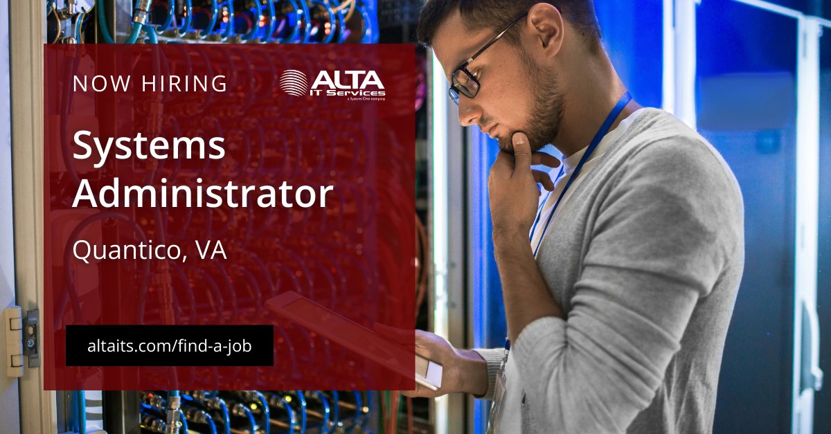ALTA IT Services is #hiring a Systems Administrator for work in Quantico, VA.
Learn more and apply today: ow.ly/kjNH50QMxKv
#ALTAIT #SystemsAdministrator #QuanticoVA #TSCIClearance #SystemAdministration #ComputerScience #ActiveDirectory #PowerShell #DISASTIGs