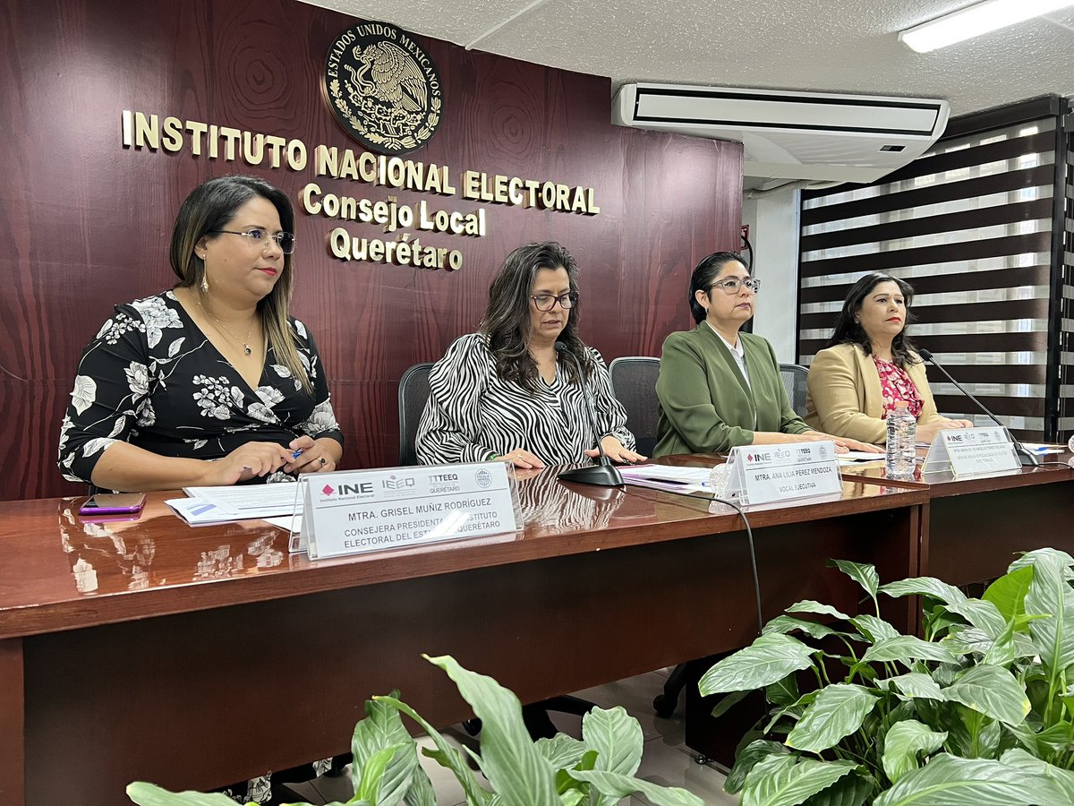 INEQueretaro's tweet photo. #Almomento rueda de prensa autoridades electorales #INE #IEEQ #TEEQ y #Fiscalía. https://t.co/fZWf43869p