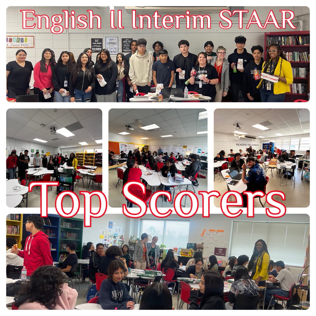 We are celebrating our students who won the Eng II Interim STAAR contest! Congratulations to Ms. Cho's, Ms. Wyatt, Ms. Raymond's, Mr. Holcomb's, and Ms. Hill's classes on their great scores! #MPND