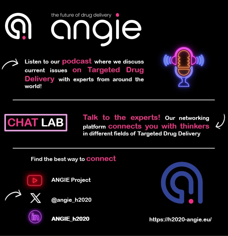 Join our interactive ChatLab platform - and talk to the experts! Our networking platform connects you with thinkers in different fields of Targeted drug delivery. 
h2020-angie.eu/chat-lab/
@EUeic @HorizonEU @EU_Commission
#targeteddrugdelivery #targetedtherapy #nanomedicine