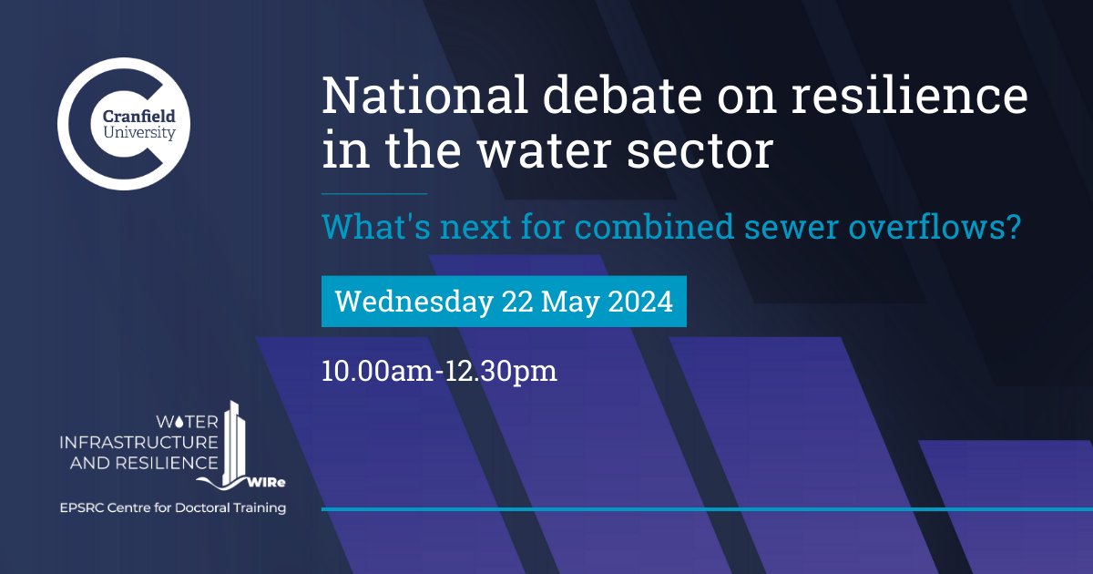 📣📣We are excited to announce the 4th National Debate on Resilience in the Water Sector! The topic for this edition is 'What next for combined sewer overflows?'. If you are interested in CSOs, register now & join us online on 22 May 2024 at 10 am : bit.ly/48CBMCp