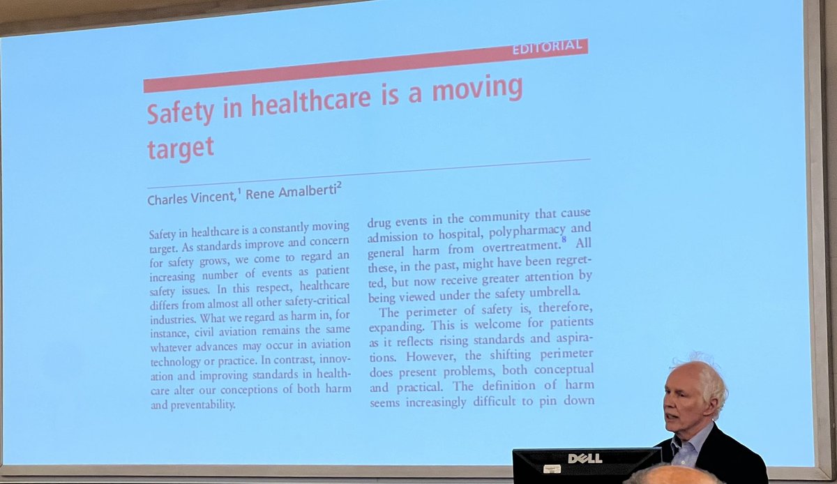 ‘The unreliability and instability of the system (and the endless adaptation and improvisation)’ Charles Vincent @OxfordSBS #TheProactiveManagementOfRisk #HealthCareLeadership #PatientSafety #SafetyAsADriver