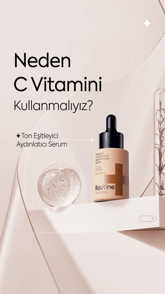 RoutinePlus's tweet image. Routine+ C Vitamini Ton Eşitleyici Aydınlatıcı Serum, cilt bakım rutininizin parlak bir yıldızı olmaya aday! 🌟 Cildinizin doğal ışıltısını ortaya çıkarmak ve ton eşitsizlikleriyle savaşmak için ihtiyacınız olan her şey bu şişede. İşte neden bu serumu kullanmalısınız:
✨ Ton…