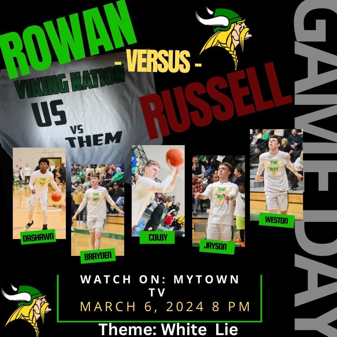 It’s Game Day!! Come out to Ellis T. Johnson Arena tonight and support your Rowan County Vikings as they will face the Russell Red Devils in the first round of the 16th Region Tournament. Game time is 8:00pm. Let’s have a strong student section along with some great fan support!!