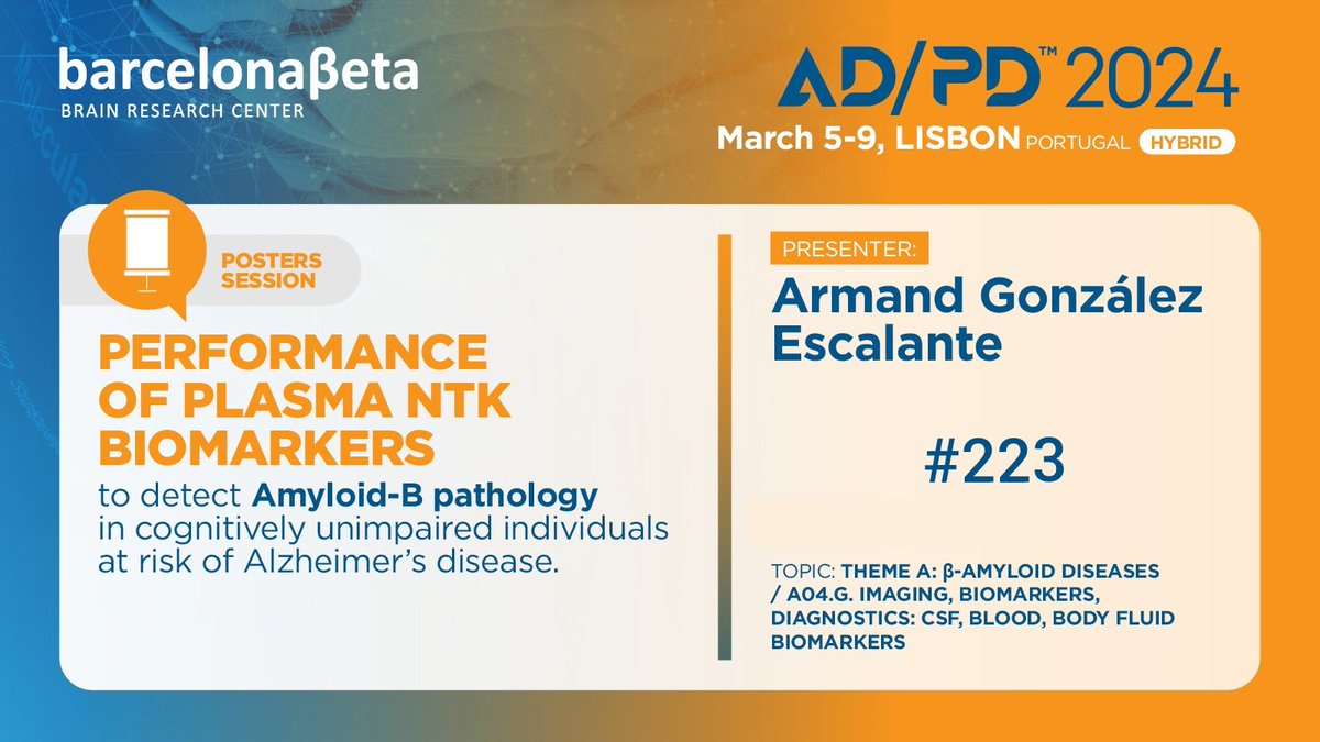 Today and tomorrow I will be presenting my research at '24 ADPD! 🧠 

Join me at poster #223 for a discussion on plasma biomarkers robustness! @BarcelonaBeta @fpmaragall