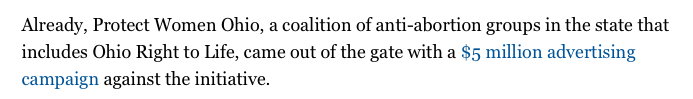 Same publication that reported on a seven-figure ad buy by pro-life Ohioans last *March* now claims 'the effort to defeat Ohio's abortion-rights measure last November... didn't start until September.' Sorry, what?