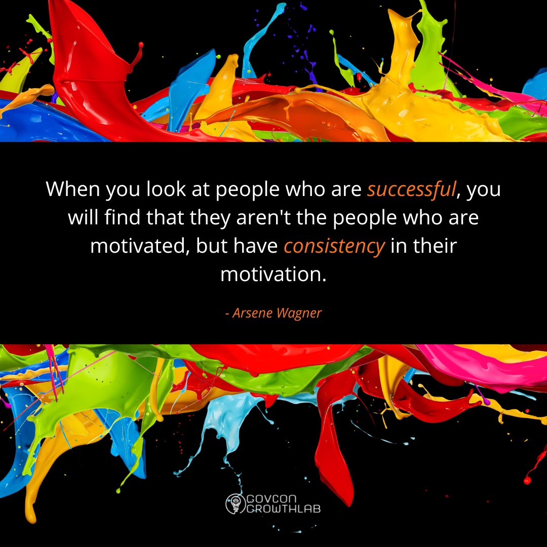 If you want to win more government contracts, be CONSISTENT!  

Consistency is the 🔑 to success!

#govcon #smallbusiness #consistencyiskey #growth365