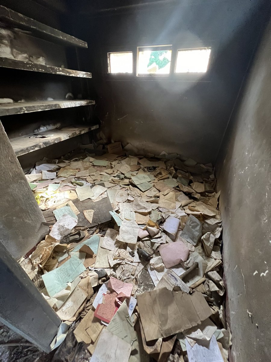 This is the civil registry office in Mocimboa da Praia, Northern Mozambique. It was devastated by armed insurgents during their occupation of the town. Thousands lost vital documents.

Restoring legal identity is key to reconstruction work led by the government with <a href="/UN/">United Nations</a> support.