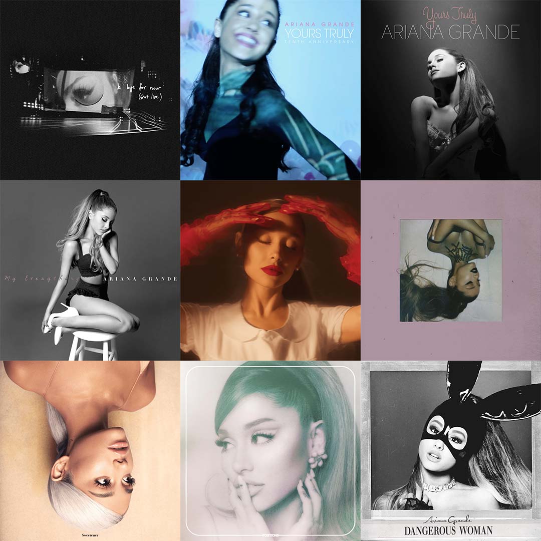 STATIONHEAD's tweet photo. You can only choose one
🎤 #kbyefornow
🔟 #YoursTruly10thAnniversary
🤍 #YoursTruly
👠 #MyEverything
💋 #eternalsunshine
💍 #thankyounext
💧 #Sweetener
💚 #Positions
🐰 #DangerousWoman https://t.co/SidYZu3HNX