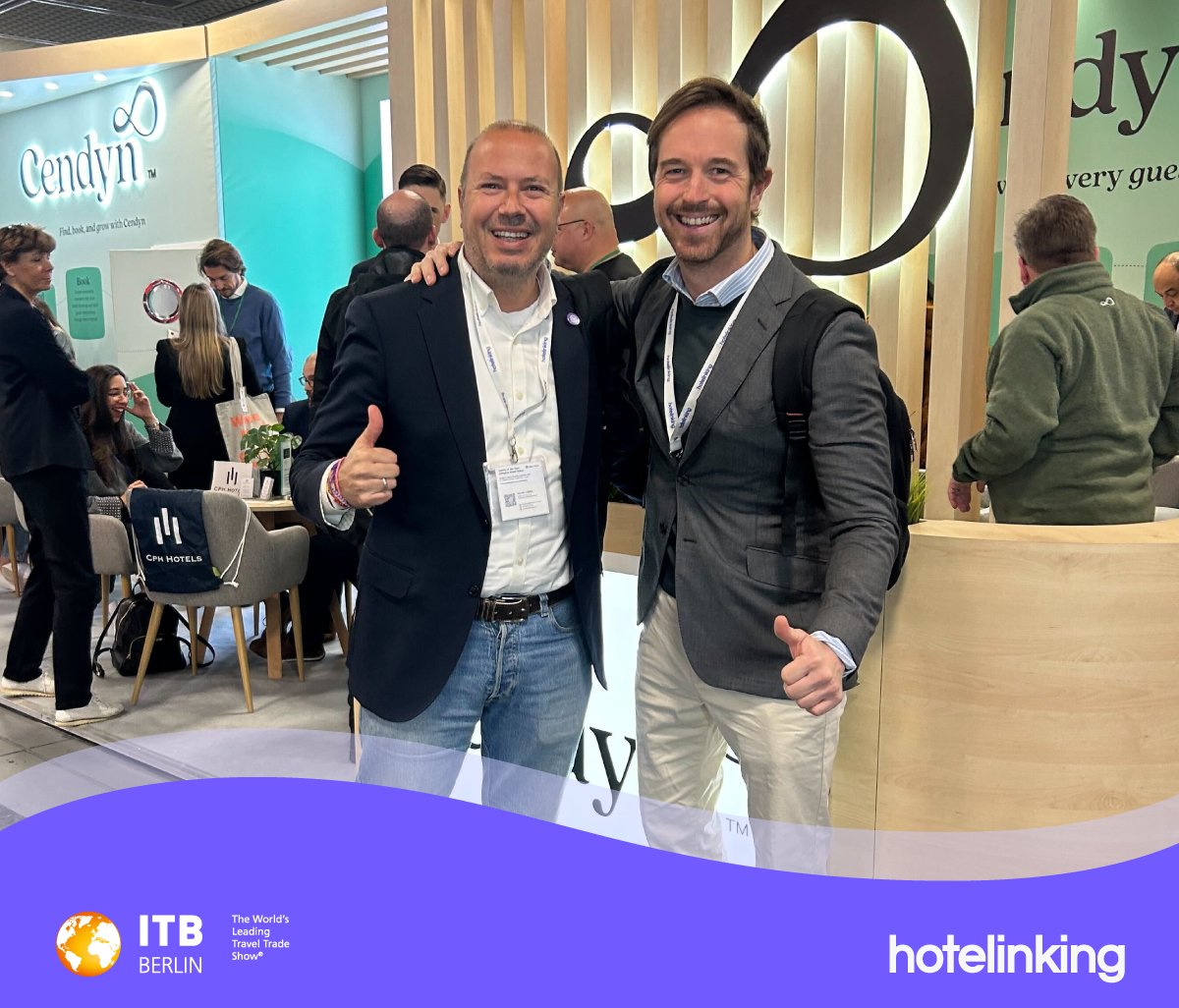 hotelinking's tweet photo. ¡Directo desde la @ITB_Berlin 2024!🌍

Daniel Alzina, nuestro CEO, y Manel López, Head of Sales &amp; Business Development, están compartiendo nuestras últimas innovaciones en la feria.

Además, nos hemos encontrarnos con Carlos Moncho, SVP de @Cendyn, para compartir muchas ideas. 👀 https://t.co/3sINEKnFz3