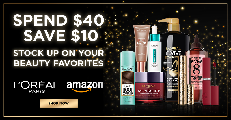 Stock up and save on your faves through 3/16. Valid on select L’Oreal Paris Products, Exclusively on Amazon amazon.com/fmc/m/30008635