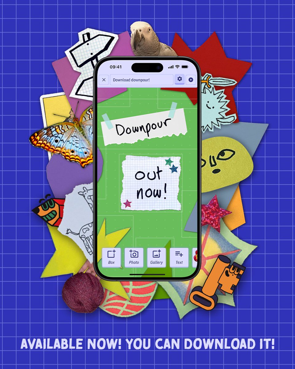 It's finally here! Downpour is out! Downpour is my tool for making games on your phone in literal minutes. Collage together images & text, link them up, then share online. No coding necessary! 🌐 downpour.games 🍎 apps.apple.com/us/app/downpou… 🤖 play.google.com/store/apps/det…