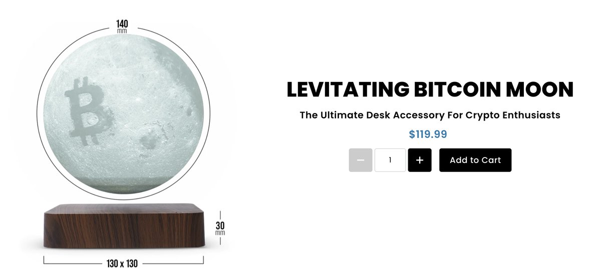For our weekly CryptoChips.io giveaway, one lucky person will win this Levitating #Bitcoin Moon! 

If you want a chance to win, all you have to do is like/ rt THIS tweet and give our friends over at <a href="/Cryptochipsio/">Cryptochips</a> a follow!