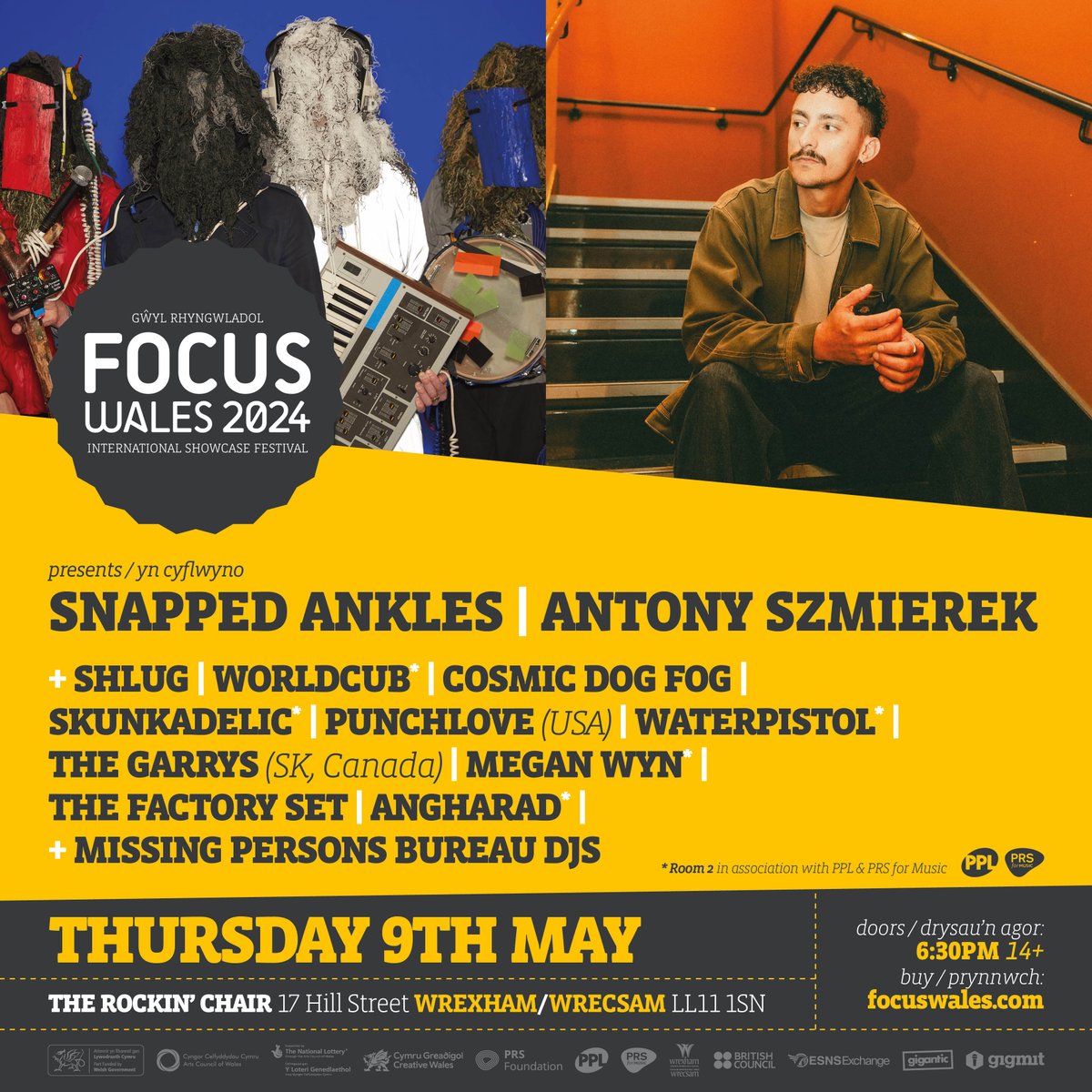 🎪 @snappedankles + @antonyszmierek at FOCUS Wales 2024 + #Shlug | @worldcubworld @fog_cosmic @Skunkadelicuk @punchlovemusic #Waterpistol @thegarrysband @megannwyn #FactorySet @thisisangharad + #MissingPersonsBureauDJs until late 🪩 MAI 9 MAY #WREXHAM 🎫 focuswales.com