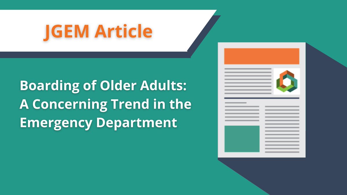 ED boarding, is especially detrimental for older adult patients. A recent @JGEM_AAH study compares boarding between a rural & and an urban community hospital, finding that the rural ED had a larger proportion of boarders. Read the full article here: gedcollaborative.com/jgem/boarding-…