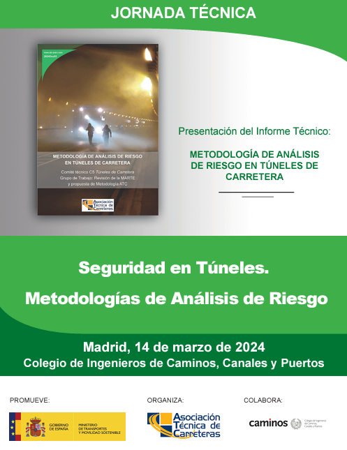 JORNADA TÉCNICA 
"SEGURIDAD EN TÚNELES. METODOLOGÍAS DE ANÁLISIS DE RIESGO"

📅 14 de marzo de 2024
📌 Sede <a href="/Colegiocaminos/">Colegio de Ingenieros de Caminos</a> (C/Almagro, 42 - Madrid)

Promueve: <a href="/transportesgob/">Ministerio Transportes y Movilidad Sostenible</a>
Patrocinan: <a href="/ACCIONA/">ACCIONA</a>, <a href="/PROINTEC/">PROINTEC</a>, <a href="/Subterra_Ing/">SYSTRA Subterra</a>, <a href="/IdomGroup/">IDOM</a> y <a href="/TYPSAGroup/">TYPSA</a>
+info:  ow.ly/H3eF50QEAcB