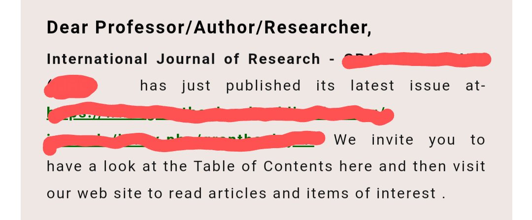 Dear academic journals, if this is the font you use for emails, your journal is a scam