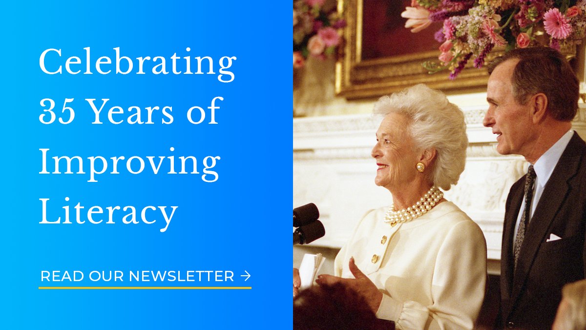 35 years since our founding, we are proud to carry on the work that Barbara Bush began to build a more literate America. Learn about our impactful initiatives, from reading mentorship programs to digital book collections and much more in our newsletter: rb.gy/051aza