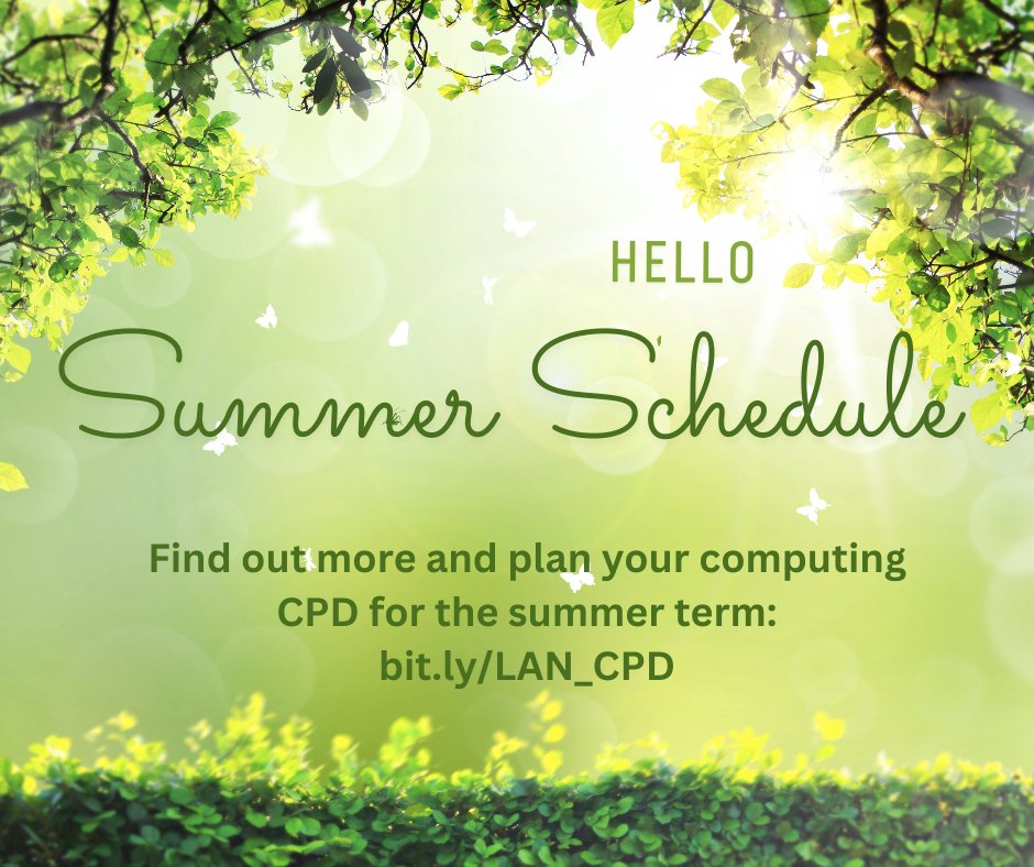 BWF_Comp_Ed's tweet image. 🌾Our Summer term Computing CPD schedule is now online and available to book 🌾
bit.ly/LAN_CPD

Fully funded primary and secondary CPD covering all areas of the computing curriculum.    

Do get in touch for further info.
#Lancashire #Blackpool #Primarycomputing