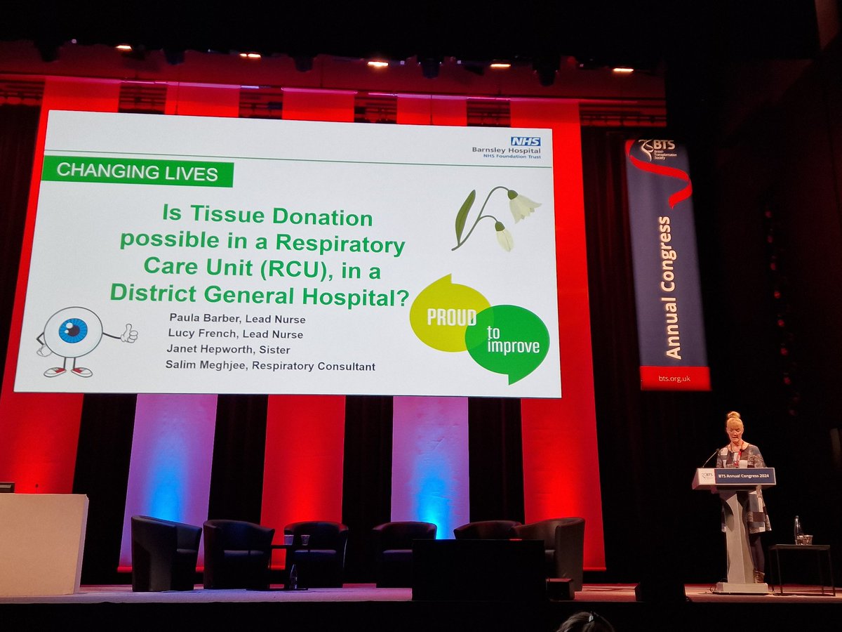 An excellent talk by Paula Barber at the "7 of the best" session, highlighting the experience of establishing tissue donation in a respiratory care unit at a DGH. #BTS2024