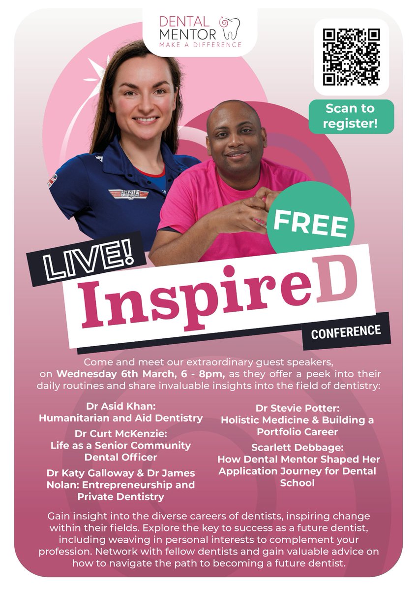 StPetersCareers's tweet image. Are you interested in becoming a Dentist?
Medic Mentor are hosting a dentistry careers conference tonight from 6pm-8pm.
You&apos;ll gain insight into the diverse career paths that dentists can take and gain valuable information to help you navigate the path to becoming a dentist.