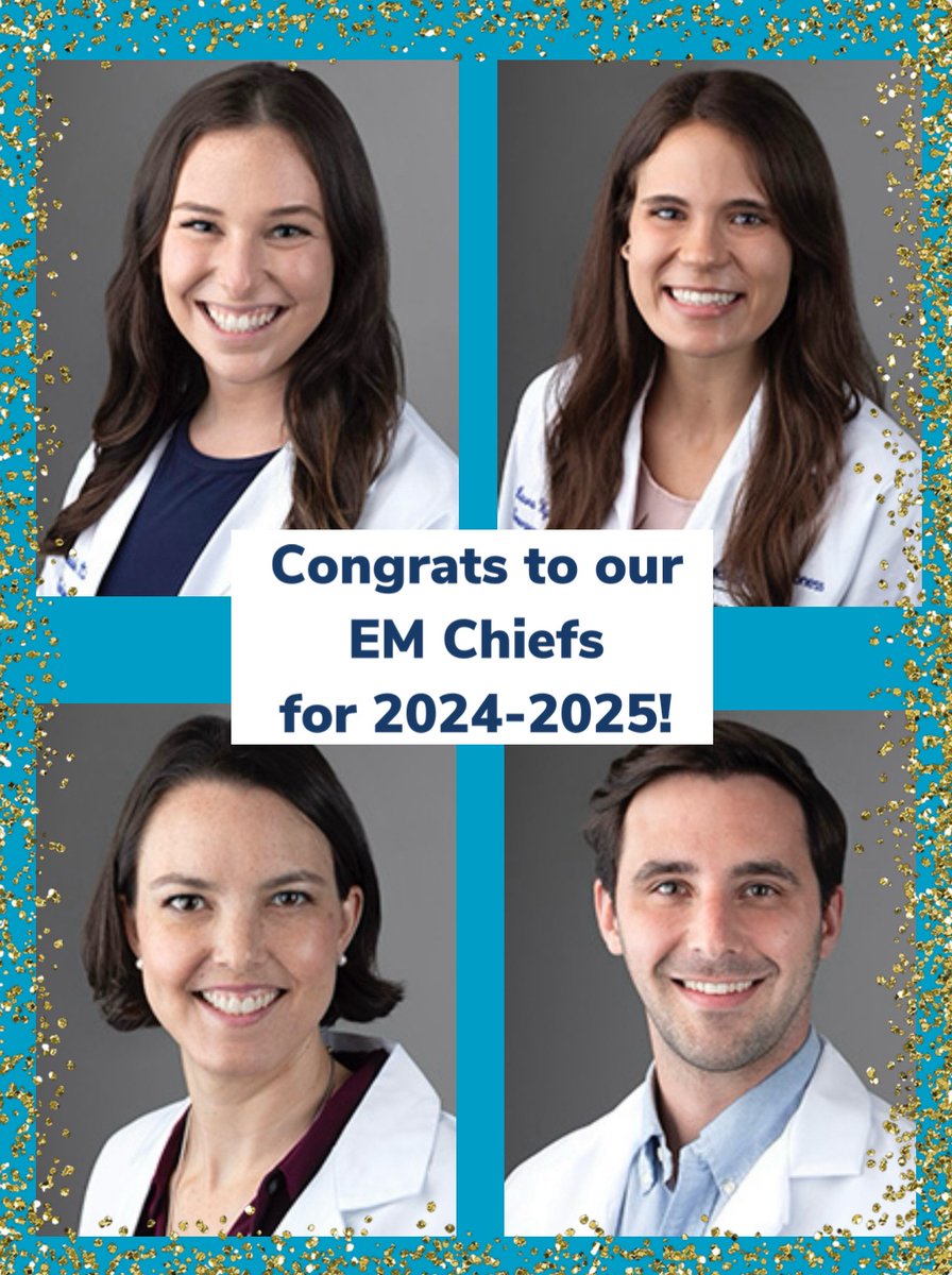 Huge congratulations to our rising chief residents for AY 2024-2025: Dr. Amanda Scudder, Dr. Laura Wylie, Dr. Jessica Ward, and Dr. Lincoln Zernicke!