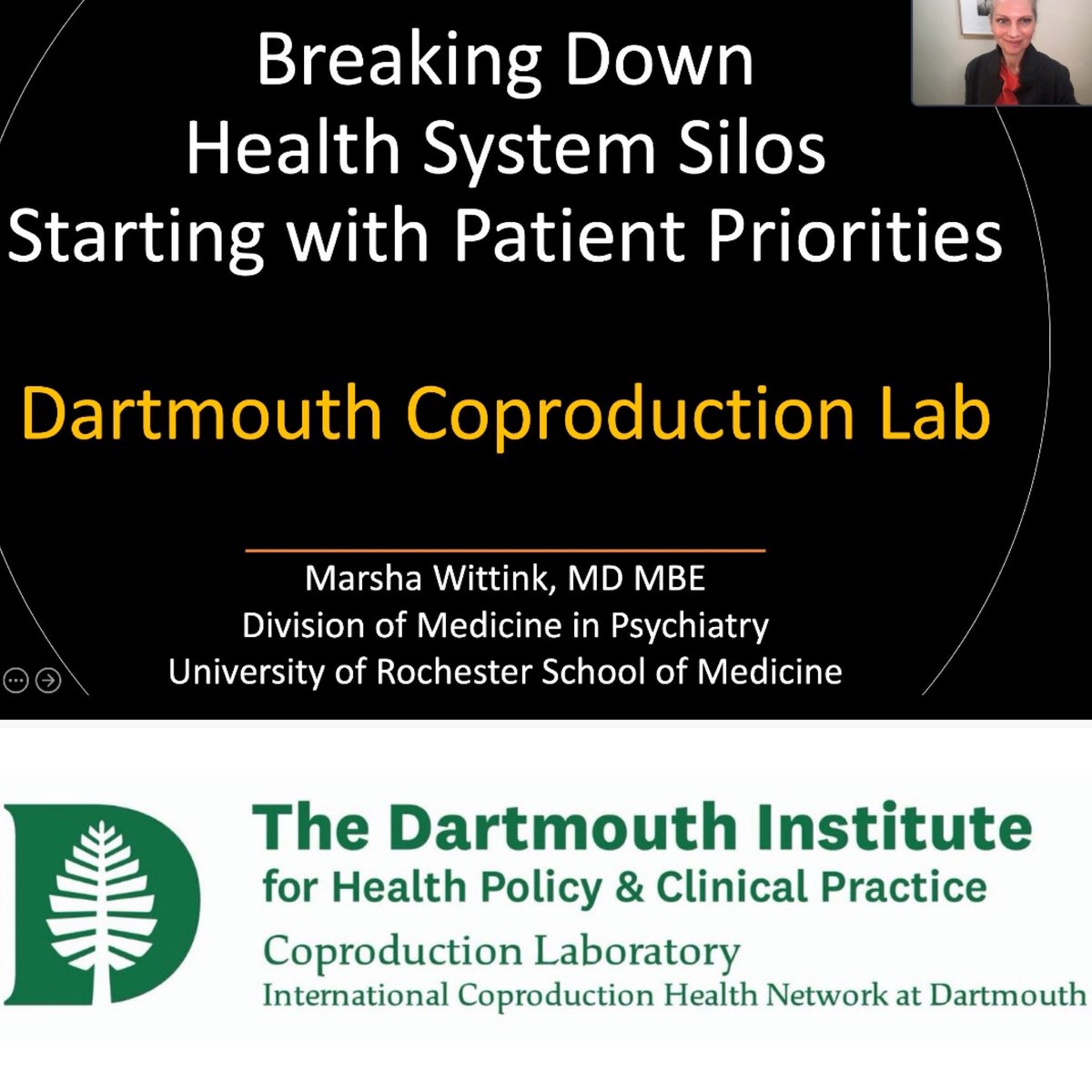 An honor to talk with ⁦@glynelwyn⁩ ⁦@TDICoproduction⁩ about partnering with patients to change healthcare and how #integratedcare interventions like #MedPsychunits can lead to #healthcarereform ⁩⁩ ⁦@RANDCorporation⁩ ⁦⁦@DartmouthInst⁩