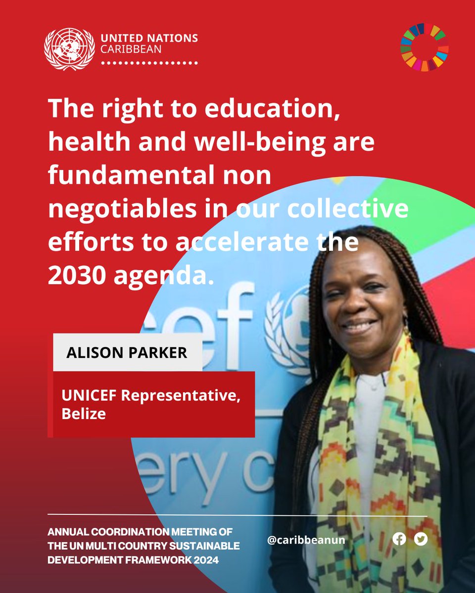 Leveraging targeted investment, harnessing critical human capital & scaling up real time monitoring frameworks will be critical to accelerating #2030Agenda progress with the right to education, health & well-being as non-negotiables —@AlisonvParker, Representative @unicefbelize