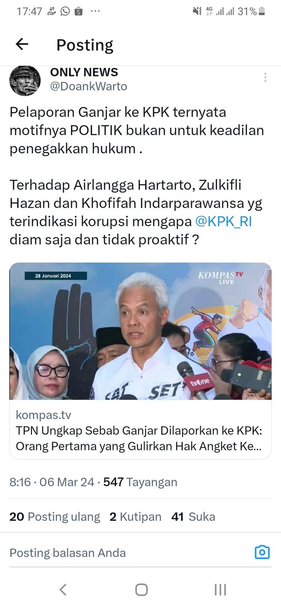 Ketua IPW yg jg kader PSI yg di duga partainya melanggar kecurangan penggelmbungan suara mulai menebar FITNAH,padahal di.kubu 02 ada jg sejumlah menteri &amp; pejabat di duga Korupsi tp knp nih SUGENG ga dilporin ke KPK juga..oohh yaya temen nya sih yaa jd pura2 Buta 🤣🤣👎SUGENG2😜