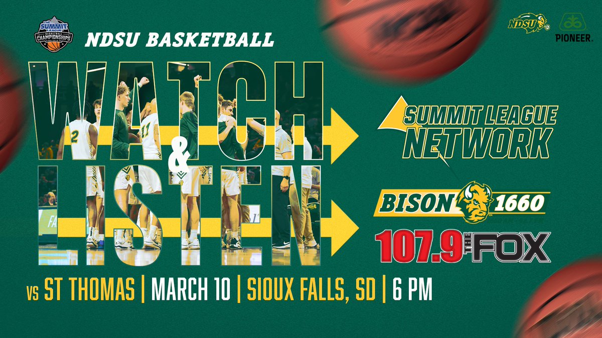 Two hours 'til tip-off in Sioux Falls 👀 Midco Sports & Summit League Network 👂 107.9 The Fox & Bison 1660