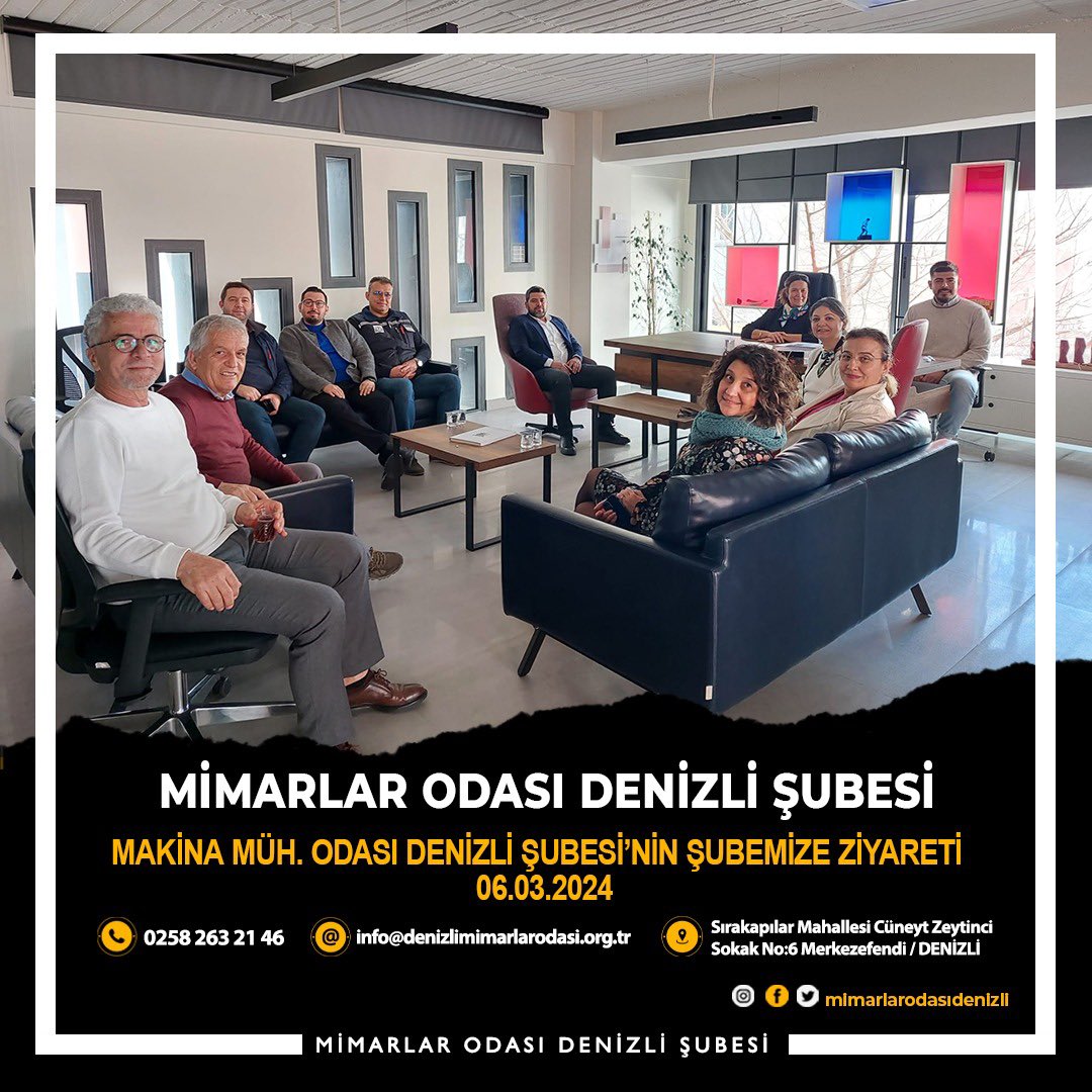 denmimod's tweet photo. Makina Mühendisleri Odası Denizli Şubesi üyelerine, Şubemize ziyaretleri için teşekkür ederiz. https://t.co/CdJ4vOKQ4U