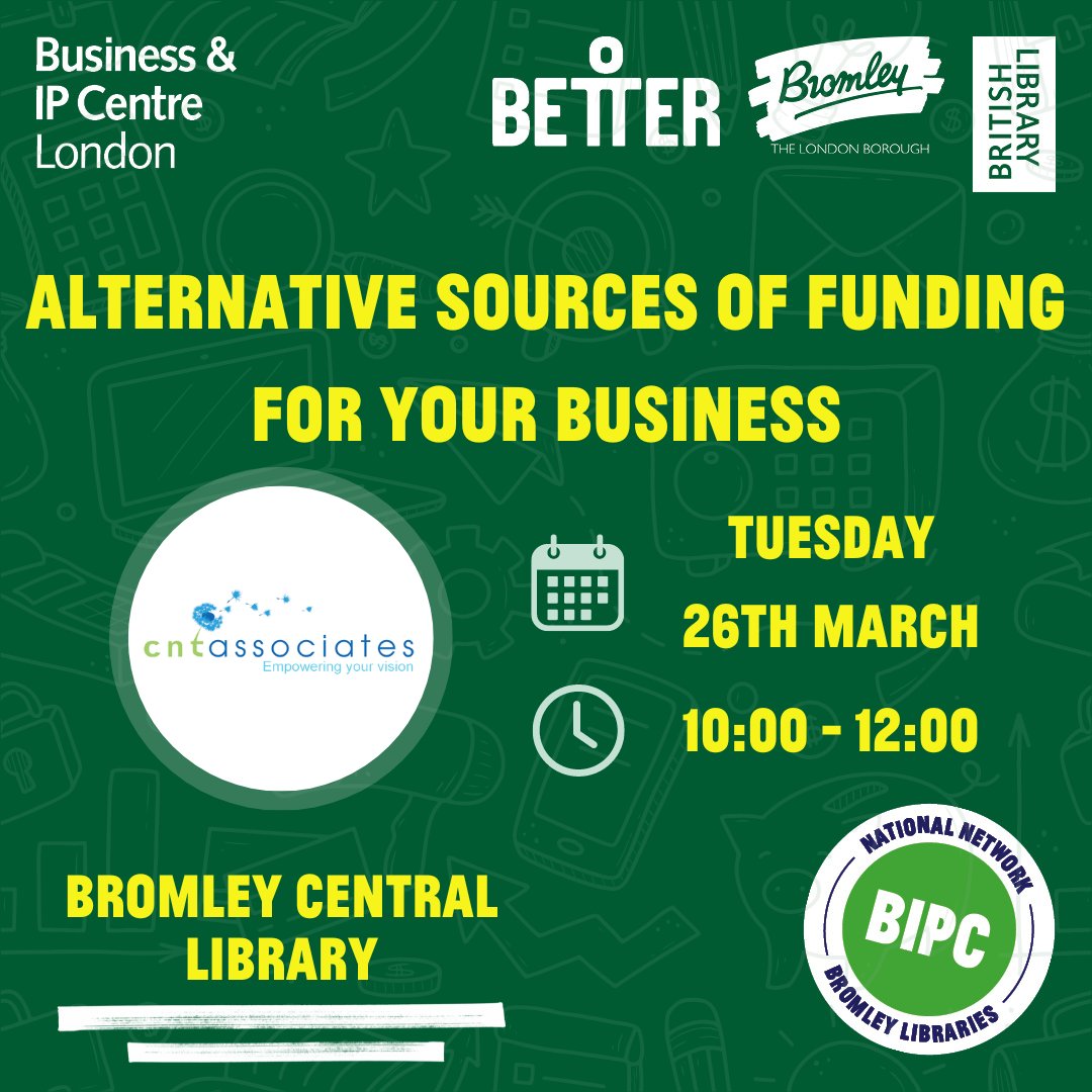 StartUp_Bromley's tweet photo. 🎆UPCOMING EVENT🎆
 
 Start Up Bromley is joined By Gary Parker of @CNTAssociates  for a Networking Morning and Workshop on finding Alternative Sources of Funding for your Business!

This event will take place on 26.03.24 in Bromley Central Library!

Eventbrite link below: https://t.co/Ul2HQBGPCL